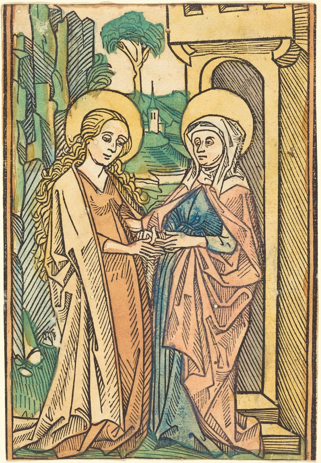 Visitation, by German 15th Century, ink, 1450