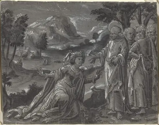 Christ and the Adulteress [recto], by German 16th Century