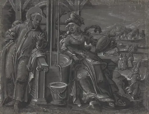 Christ and the Woman of Samaria [verso], by German 16th Century
