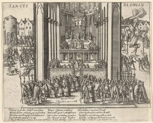 Composite Image Depicting Actions of Henri IV, King of France, upon His Abjuration of the Protestant Faith, by German 16th Century