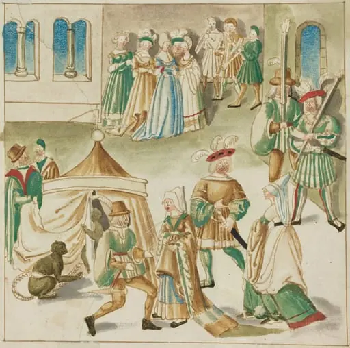 Court Amusements with Two Monkeys, by German 16th Century