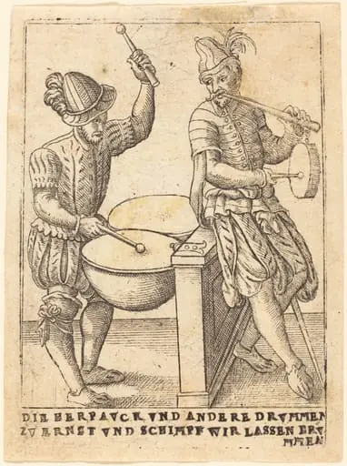 Die Herpavck vnd andere Drvmmen zvernst vnd Schimpf wir lassen ervmmen, by German 16th Century