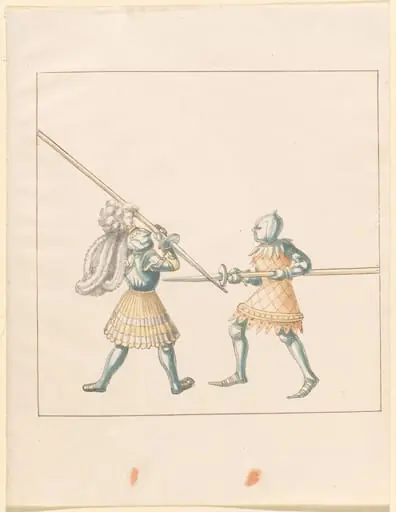 Foot Combat with Awl Pikes, by German 16th Century