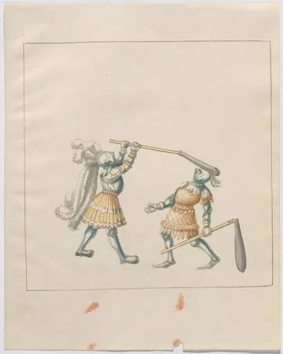 Foot Combat with Flails, by German 16th Century