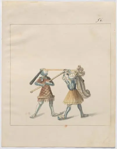 Foot Combat with Flails, by German 16th Century