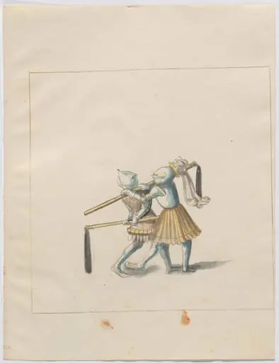 Foot Combat with Flails, by German 16th Century