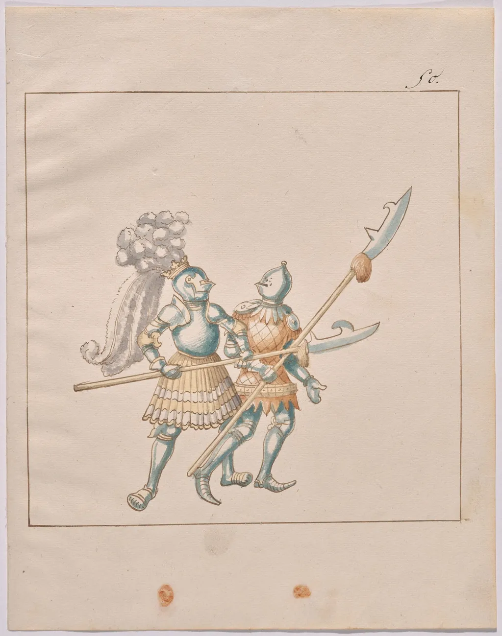 Foot Combat with Glaives, by German 16th Century, ink, 1514