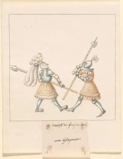 Foot Combat with Halberds, by German 16th Century