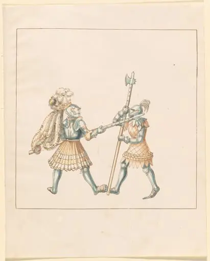 Foot Combat with Halberds, by German 16th Century