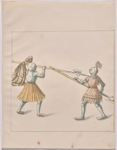 Foot Combat with Halberds, by German 16th Century