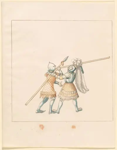 Foot Combat with Spears, by German 16th Century