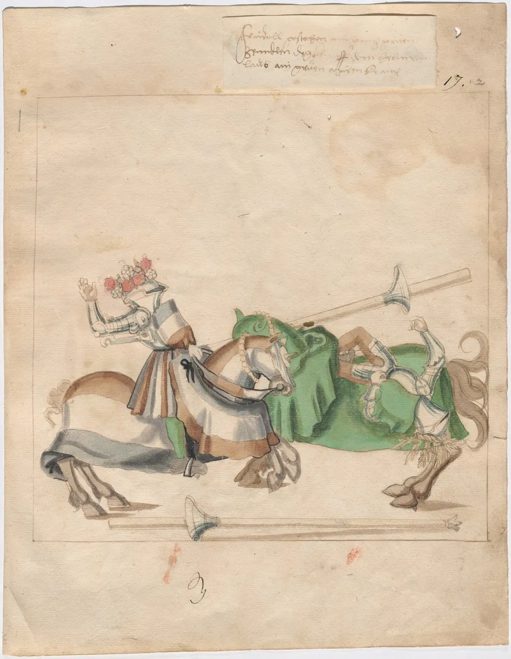 German Joust of Peace, by German 16th Century, watercolor, 1514
