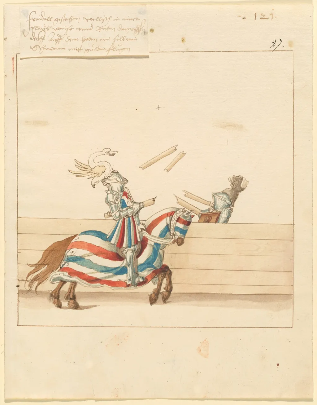 Italian Joust of Peace, by German 16th Century, ink, 1514