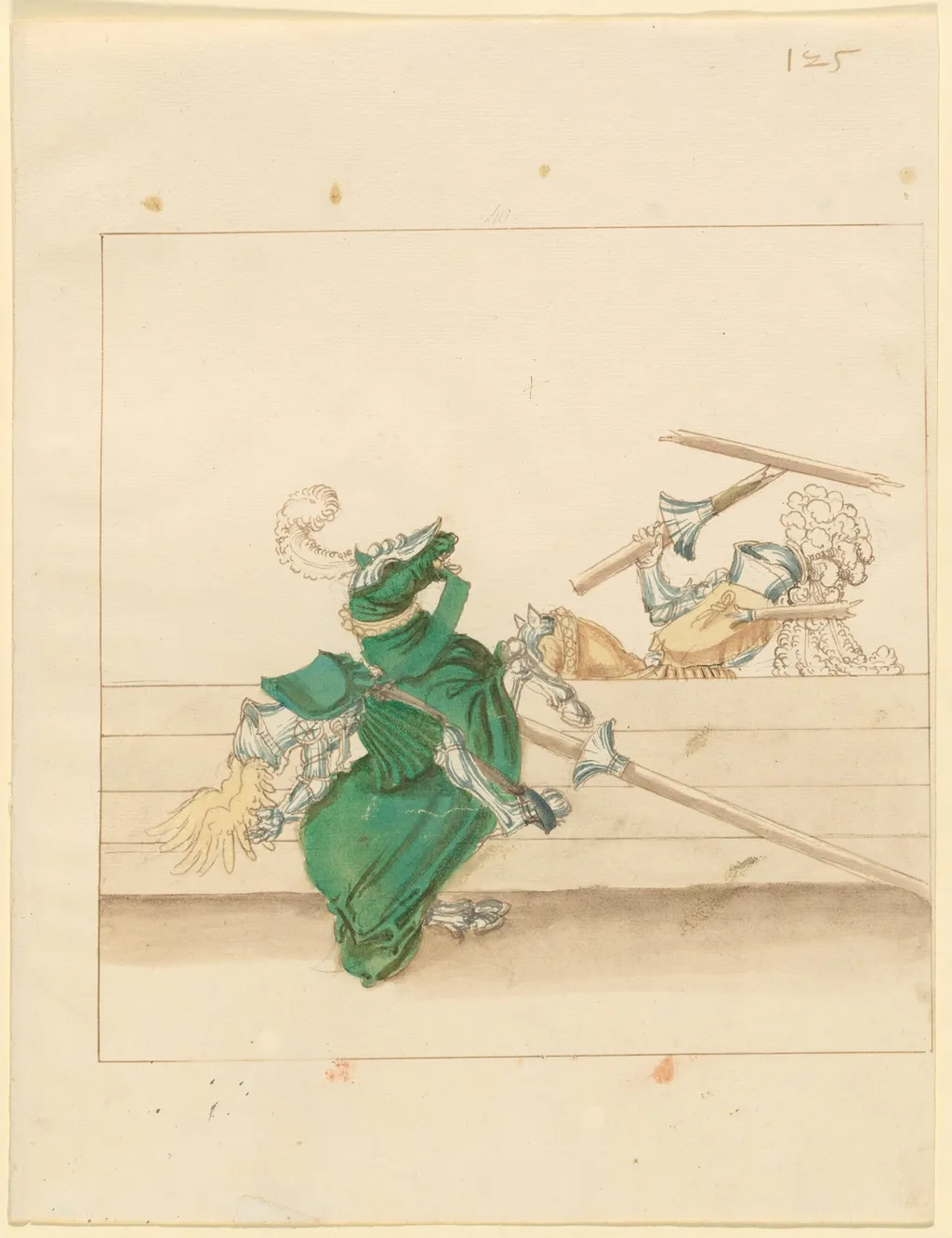 Italian Joust of Peace, by German 16th Century, ink, 1514