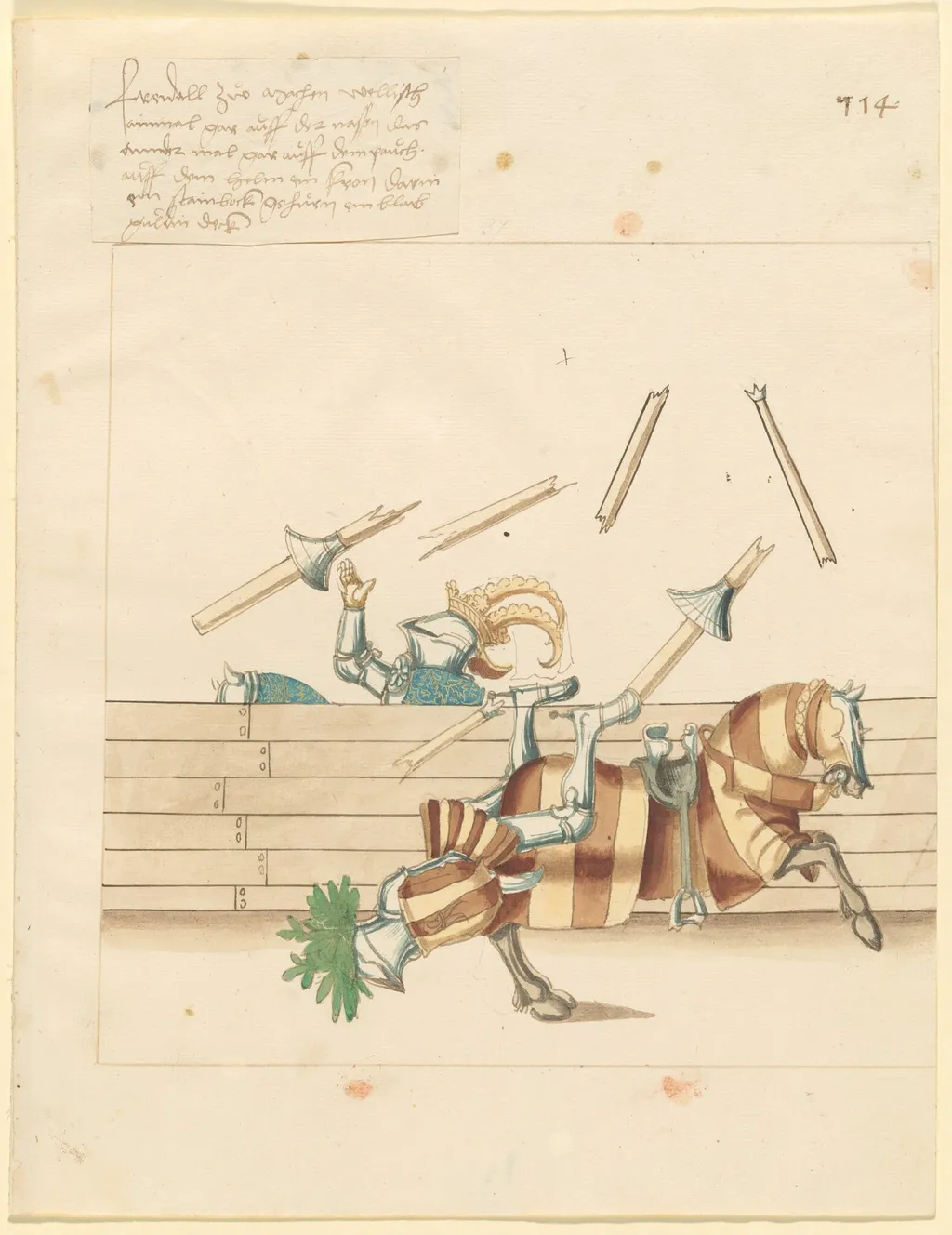 Italian Joust of Peace, by German 16th Century, ink, 1514