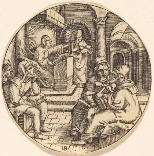 Jesus Preaching in the Temple, by German 16th Century