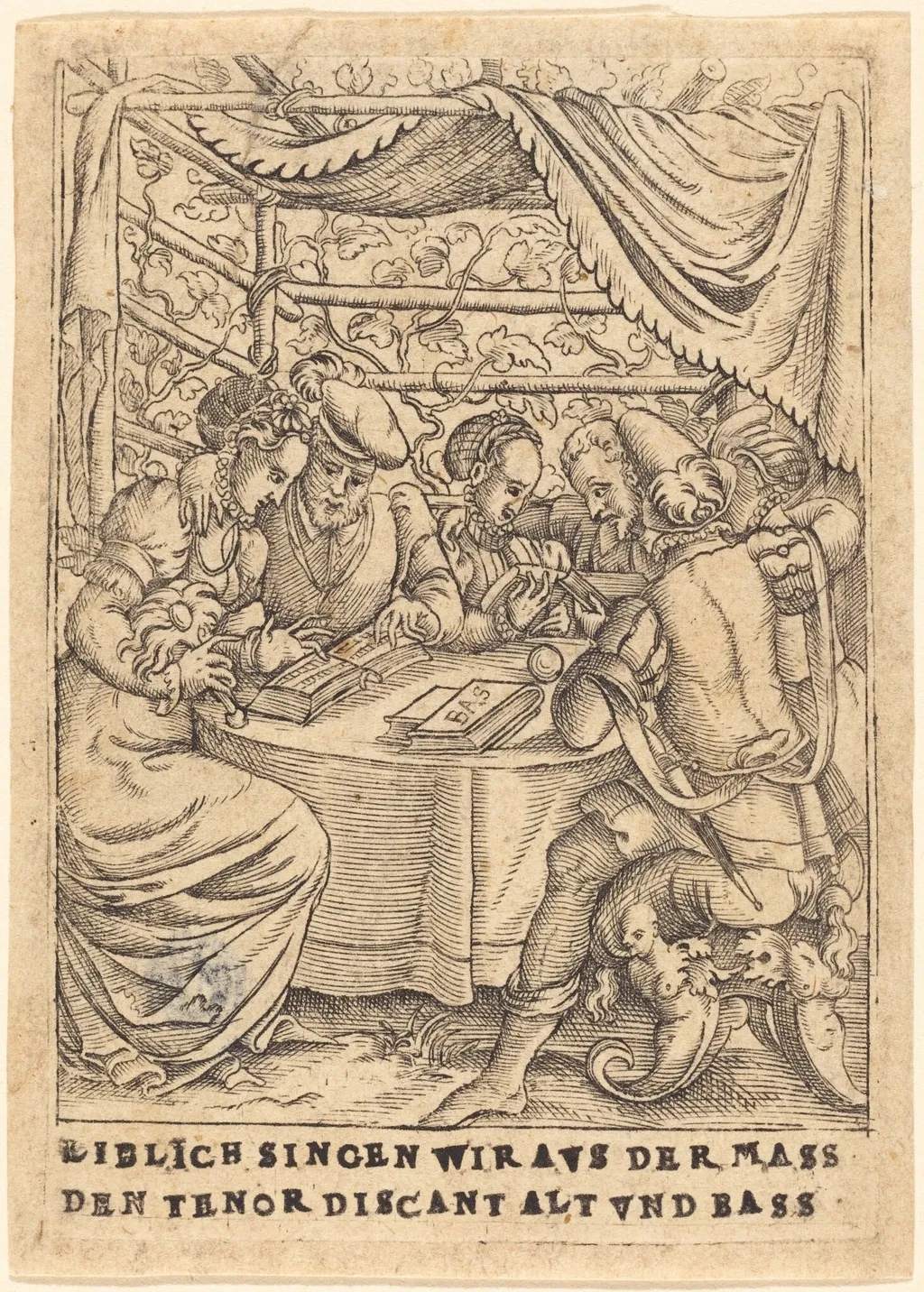 Liblich singen wir avs der Mass den Tenor discant Alt und Bass, by German 16th Century, ink, 1580