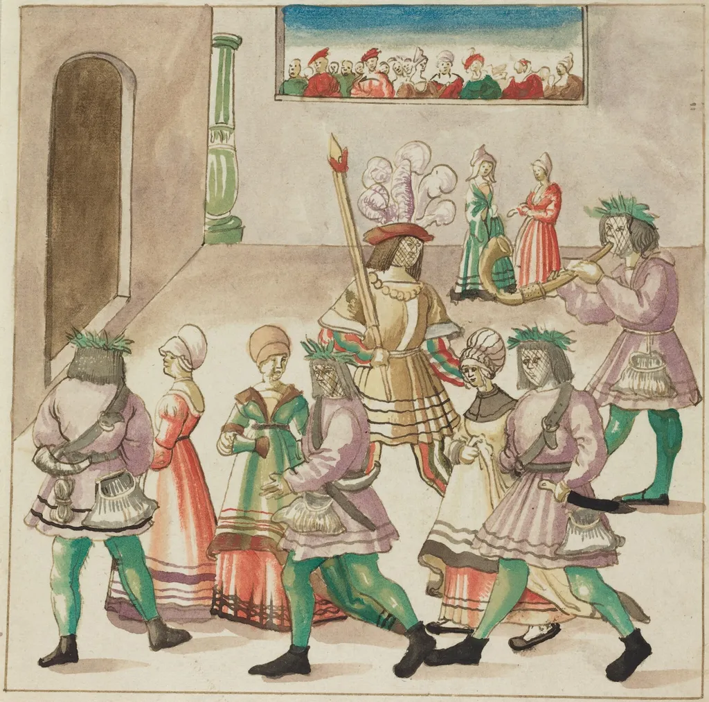 Masquerade, by German 16th Century, ink, 1514