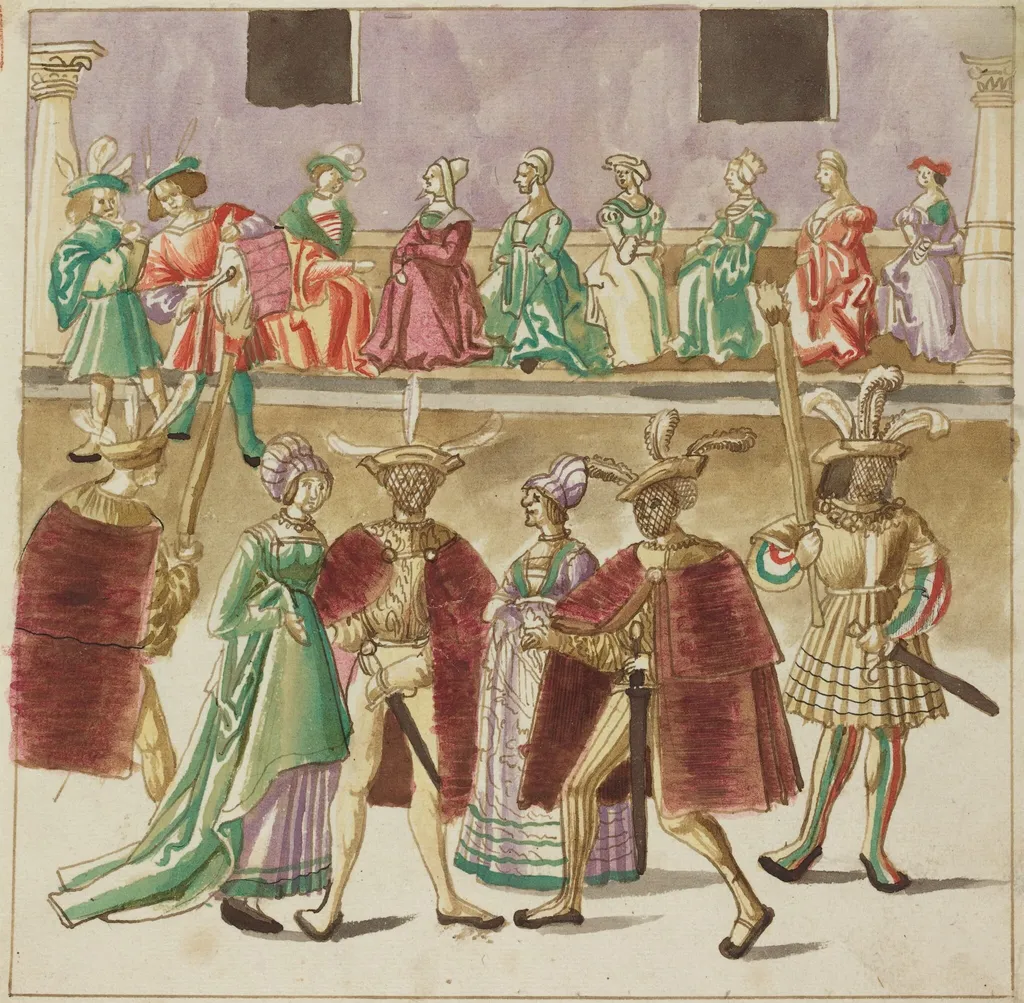 Masquerade, by German 16th Century, ink, 1514