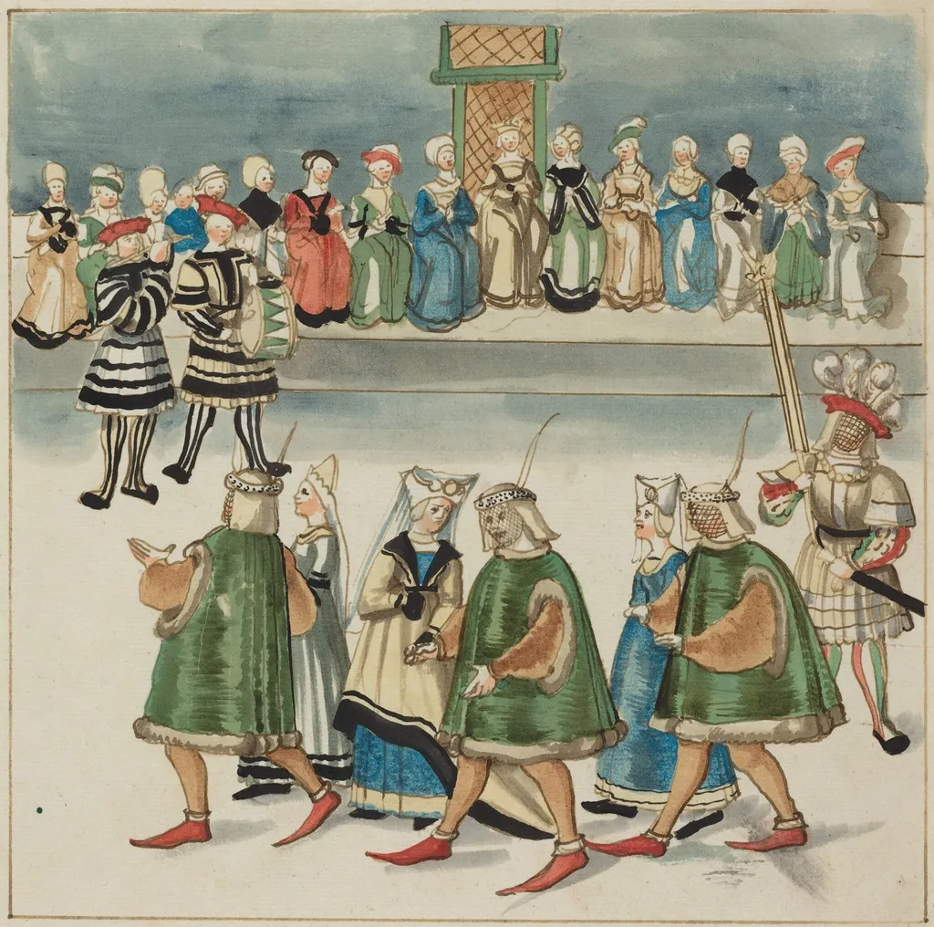 Masquerade, by German 16th Century, ink, 1514