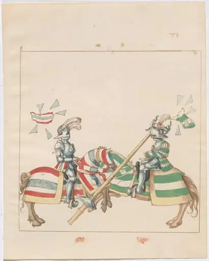 Mock Joust of War with Flying and Exploding Shields, by German 16th Century