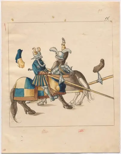 Mock Joust of War with Flying Shields and Without Bevors, by German 16th Century