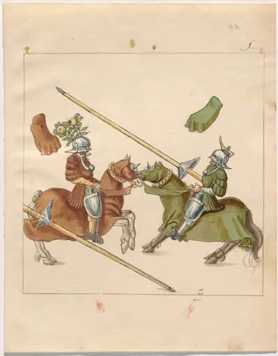 Mock Joust of War with Flying Shields and Without Bevors, by German 16th Century