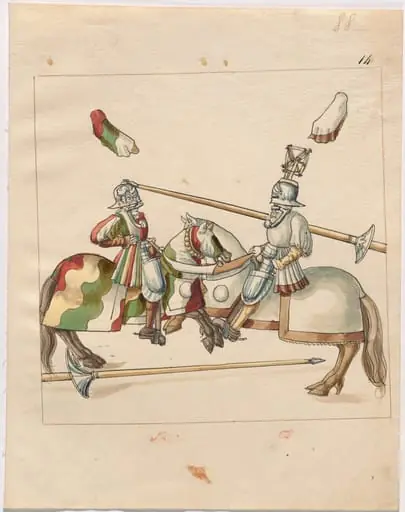 Mock Joust of War with Flying Shields and Without Bevors, by German 16th Century