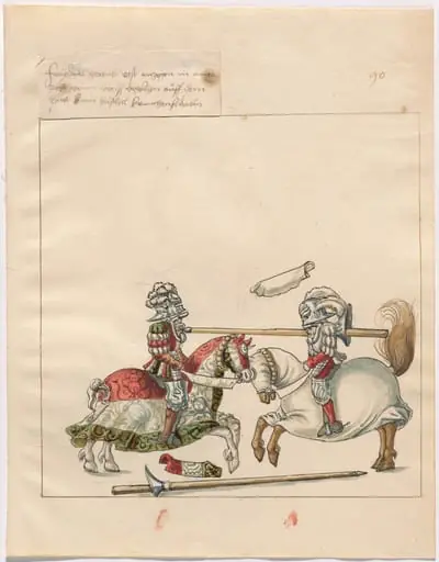 Mock Joust of War with Flying Shields and Without Bevors, by German 16th Century