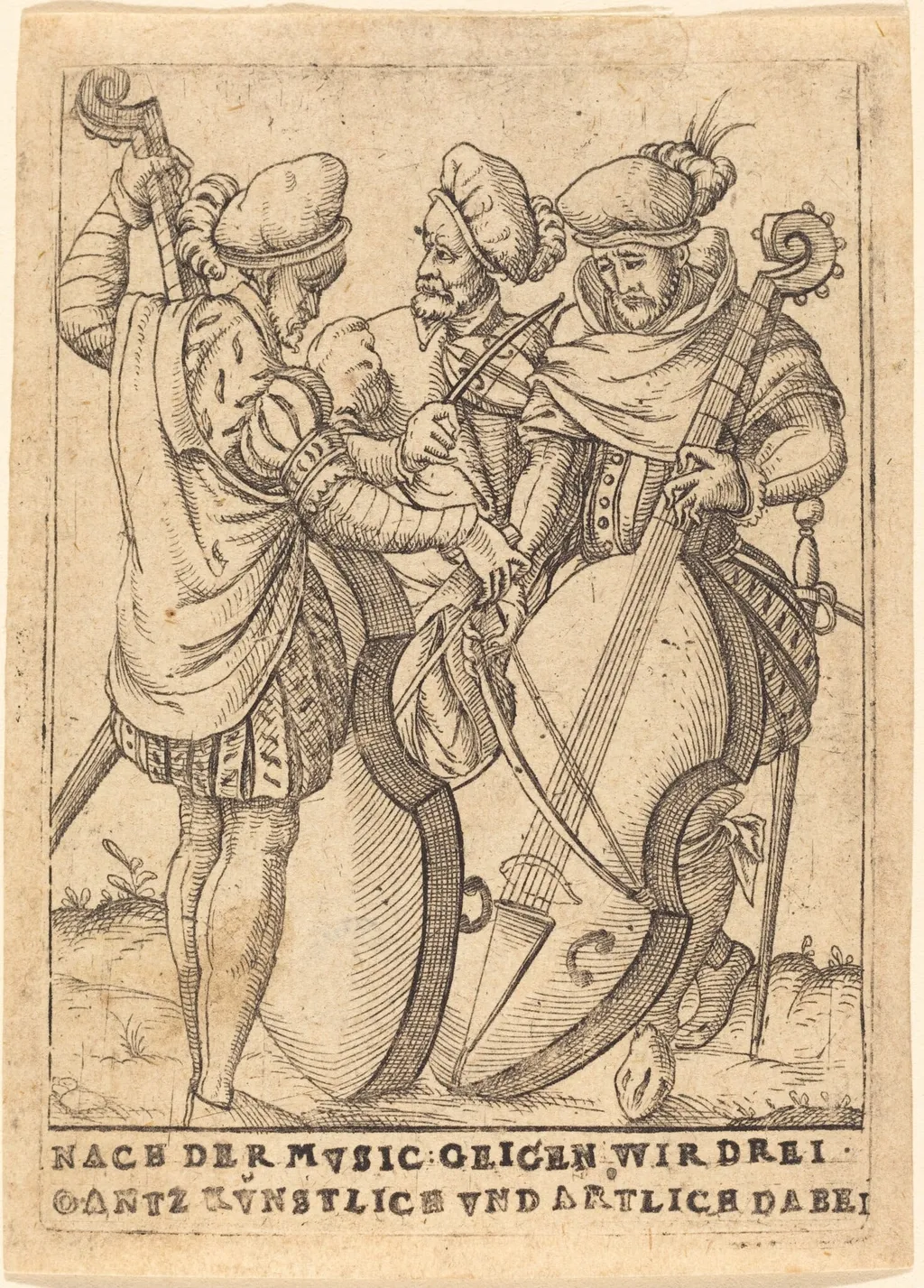 Nach der Mvsic: Geigen wir drei gantz Kvnstlice vnd artliche dabei, by German 16th Century, ink, 1580