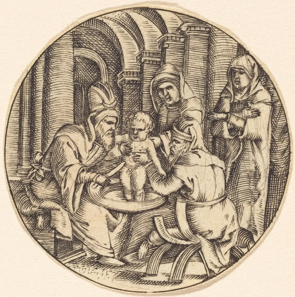 The Circumcision, by German 16th Century, ink, 1550