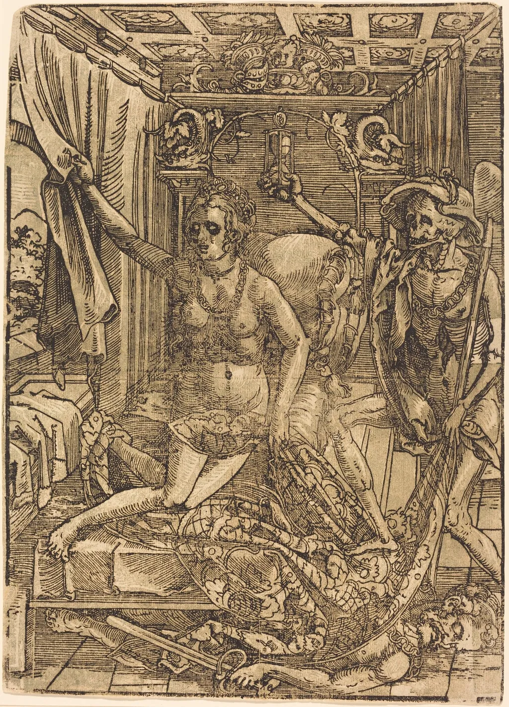 The Hour of Death, by German 16th Century, ink, 1550
