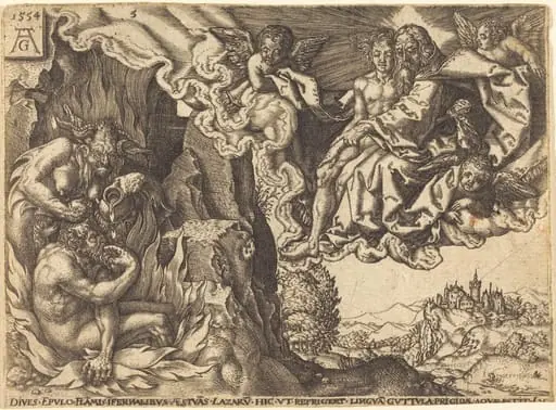 The Rich Man in Hell, by German 16th Century