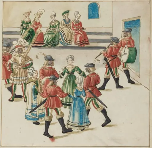 Three Couples in a Circle Dance, by German 16th Century