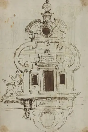 Wall Monument with an Armillary Sphere [verso], by German 16th Century
