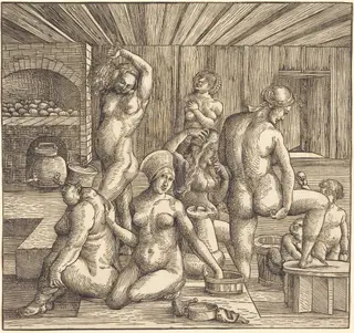 Women's Bath, by German 16th Century, 1508