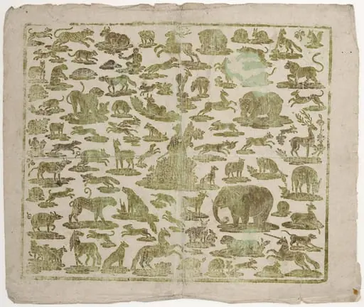 Endpaper with Animals, by German 18th Century