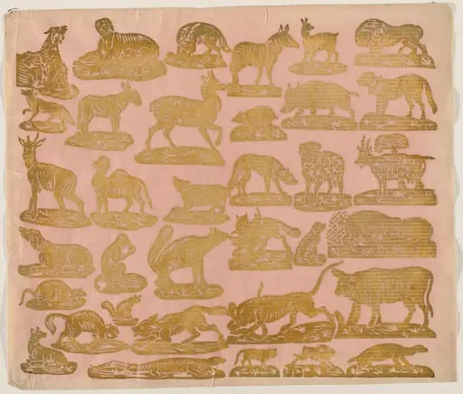Endpaper with Animals, by German 18th Century