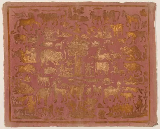 Endpaper with Animals and Figures, by German 18th Century