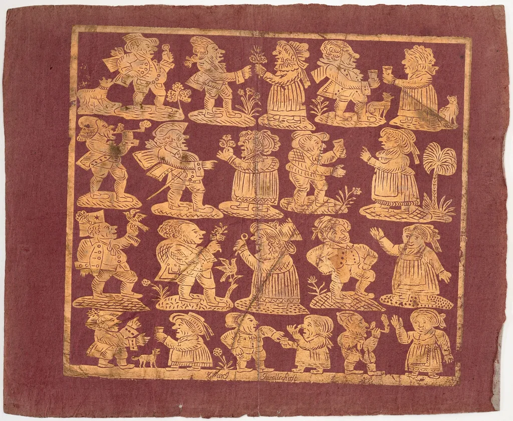 Endpaper - "Zwarg Gesellschaft", by German 18th Century, ink, 1780
