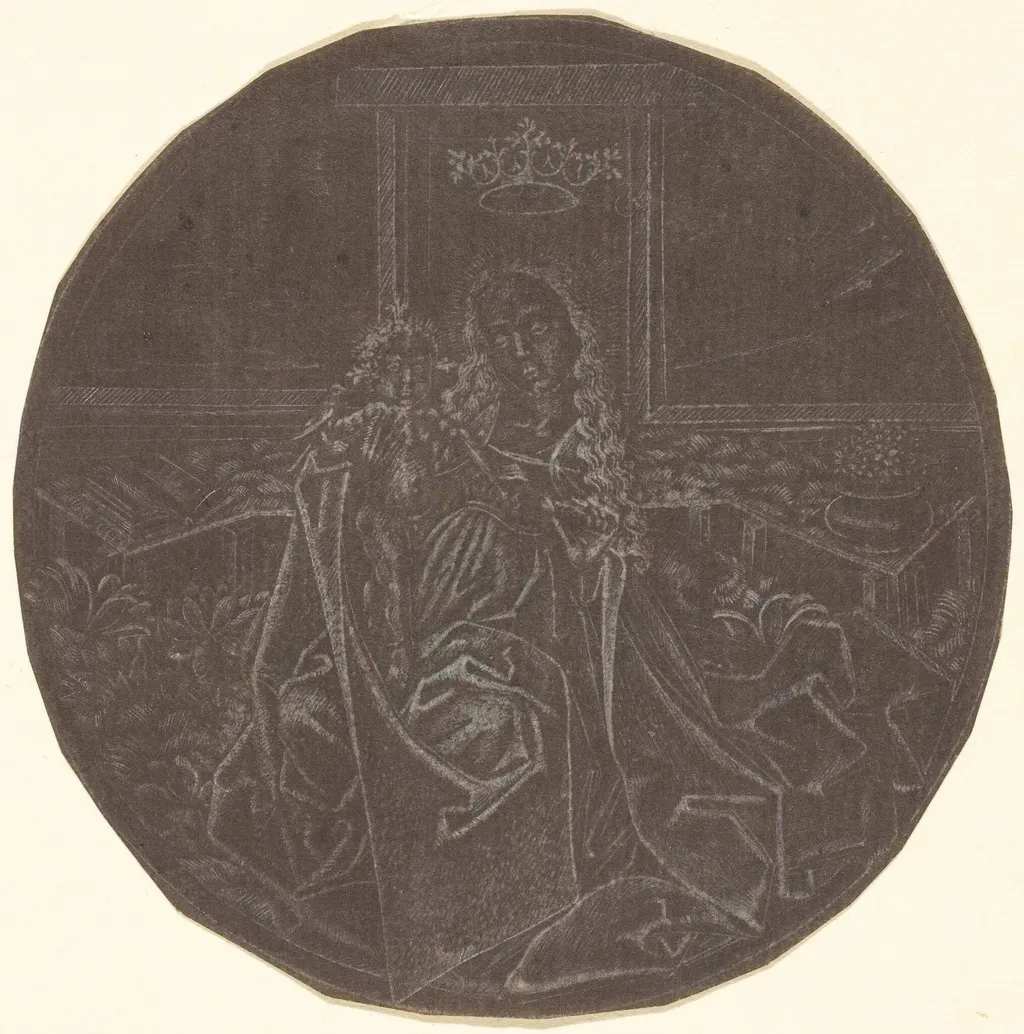 The Madonna and Child in a Garden, by German 19th Century, 1850