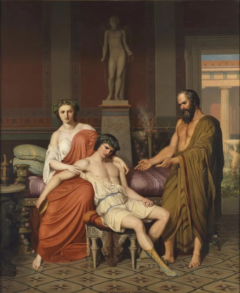 Sócrates reprendiendo a Alcibíades en casa de una cortesana, by Germán Hernández Amores