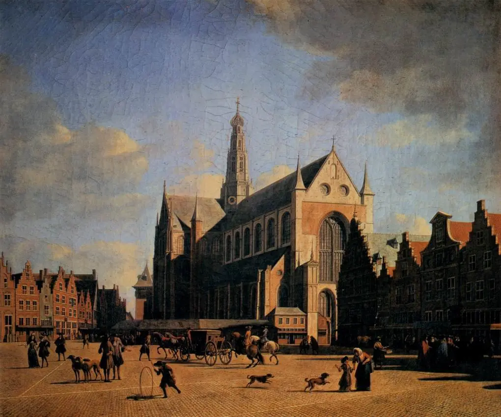 The Great Market (Grote Markt) in Haarlem, by Gerrit Adriaenszoon Berckheyde