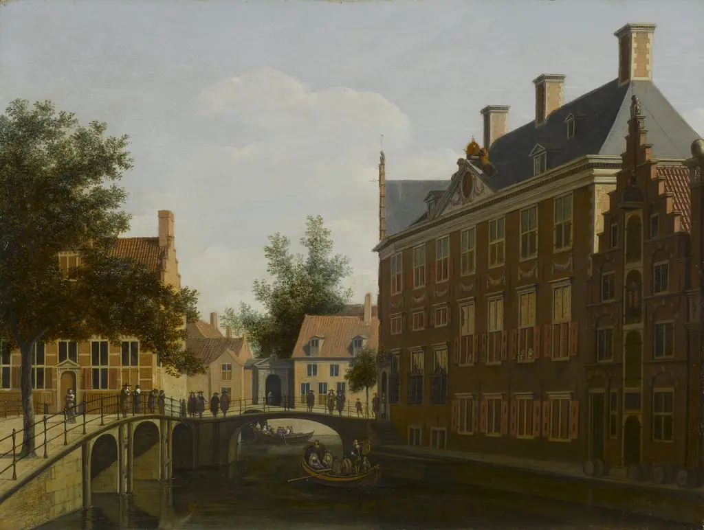 The Oude Zijds Herenlogement (gentlemen's hotel) in Amsterdam, by Gerrit Adriaenszoon Berckheyde