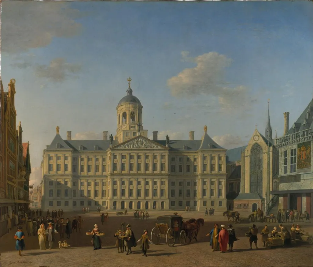 The Town Hall, Amsterdam, by Gerrit Adriaenszoon Berckheyde, oil, 1696
