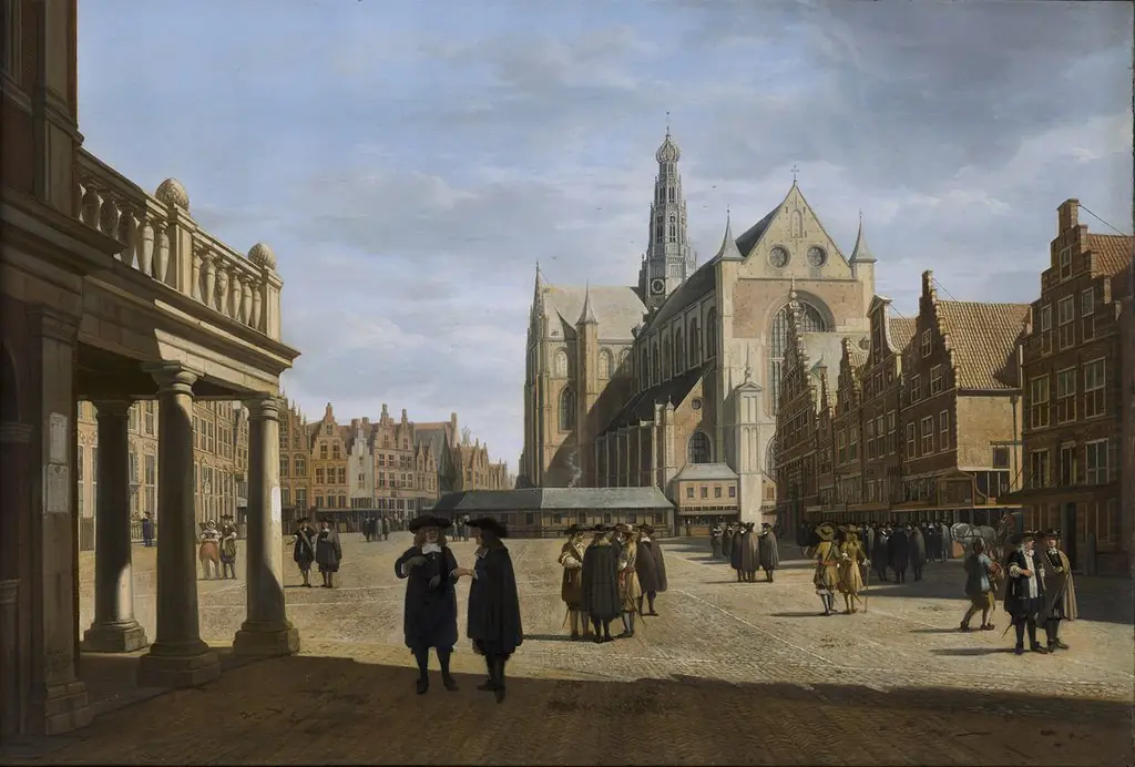 View of the Fish Market in Haarlem from the City Hall, by Gerrit Adriaenszoon Berckheyde