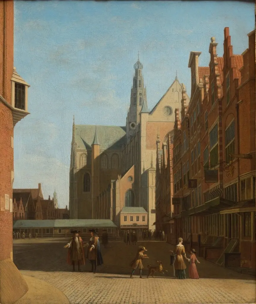 View of the Grote Kerk in Haarlem, by Gerrit Adriaenszoon Berckheyde