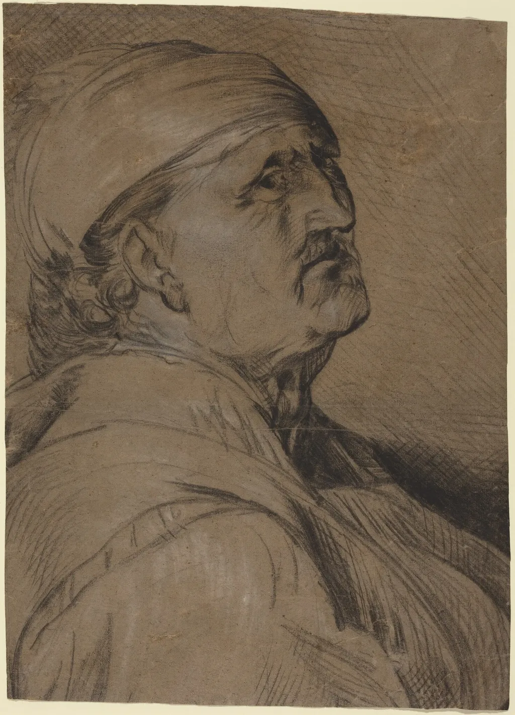 Head of an Old Man, by Gerrit Claesz Bleker, chalk, 1632