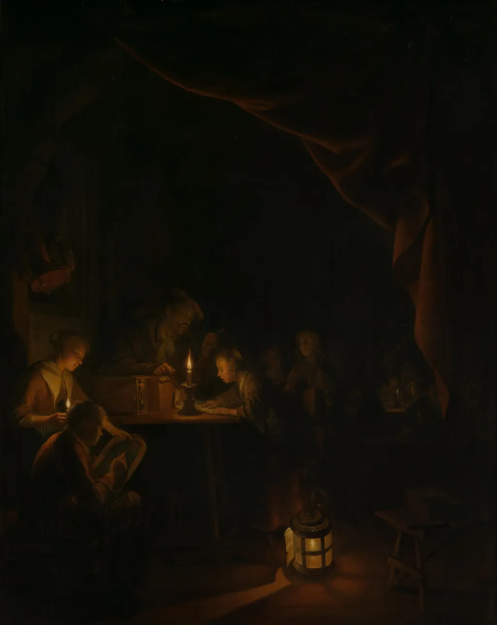 De avondschool, by Gerrit Dou, unspecified, 1665