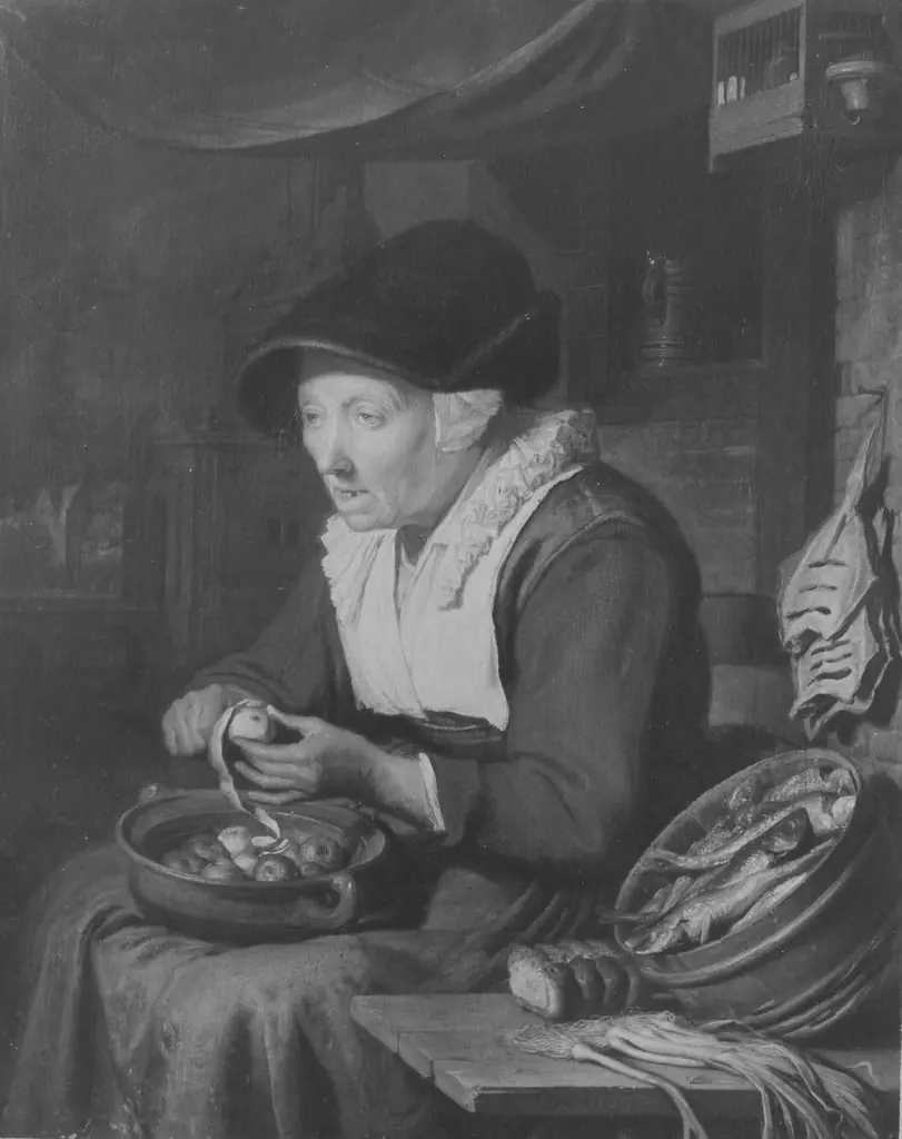 Heringsverkäuferin, by Gerrit Dou